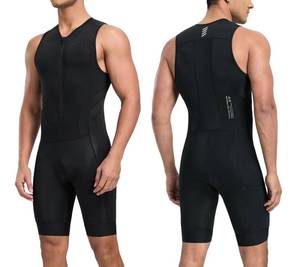 lot 8138 image: Santic Mens Triathlon Suit Sleeveless Padded Skinsuit Black XL