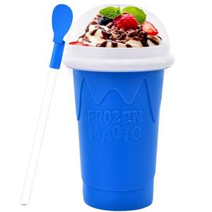lot 8172 image: Firjuty Slushie Maker Cup 500ML Double Layer Squeeze Cup Blue