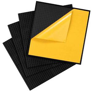 lot 8175 image: MIMAX Building Brick Baseplates 10 x 10 Inch Self-Adhesive 4 Pack Black