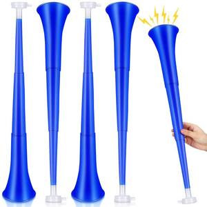 lot 8184 image: Sosation Vuvuzela Stadium Horn 24In Blue Plastic Trumpet 4 Pack
