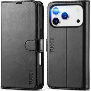 lot 8195 image: TUCCH Wallet Case for iPhone 18 Pro17 Pro, 4 Card Slots, Black