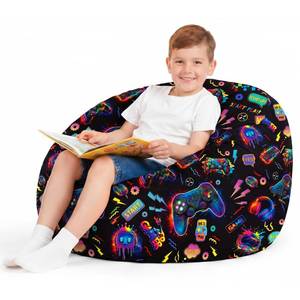 lot 8199 image: Boao Stuffed Animal Storage Bean Bag Cover 27 Inch Neon Game