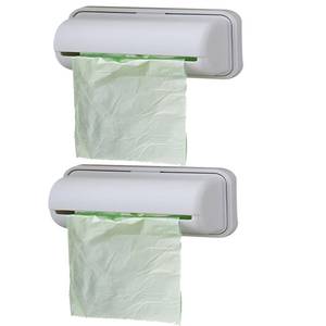 lot 8203 image: Dranvosk Small Trash Bag Dispenser Wall Mount 2 Pack 2 Hooks