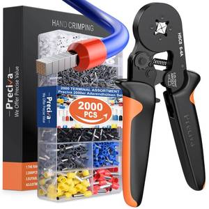 lot 8231 image: Preciva Ferrule Crimping Tool with 2000 Pcs Wire Ferrules, AWG 23-7