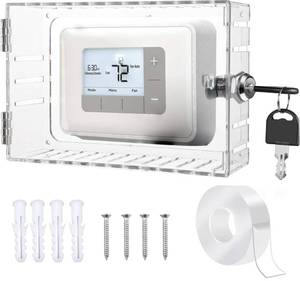 lot 8260 image: GYFVBH Thermostat Lock Box with Key Clear Cover Fits 6.3 x 4.72 x 2.2 Inch