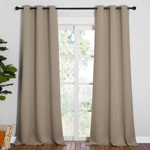 lot 8264 image: NICETOWN Blackout Curtain Panels Taupe 42 x 90 Inch Pair
