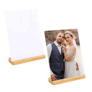 lot 8276 image: Framendino Sublimation Photo Frame Blank 6 x 8 Inch Metal With Wood Base 4 Pack