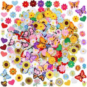 lot 8288 image: NICEVINYL Iron-On Flower Patches for Clothing, 120 Pcs Assorted Colors