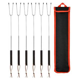 lot 8298 image: Lixternum Marshmallow Roasting Sticks Set of 6 Extendable 32 Inch