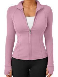 lot 8302 image: Trendy Queen Womens Lightweight Zip Up Slim-Fit Jacket Workout Hoodie, Small