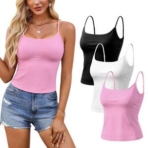 lot 10041 image: HERYEA Women Adjustable Spaghetti Straps Cami, Basic Slim Tank Top26H214 XS