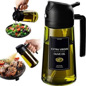 lot 10072 image: CXINYI - 16oz470ml Olive Oil Dispenser for Kitchen with Stickers - 2 in 1 Olive Oil Sprayer for Cooking, Air Fryer, and Salad, Black (Light-Proof Kitchen Gadget)