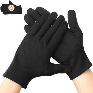 lot 10093 image: Segbeauty 12 Counts Black Cotton Gloves for Sleeping, 6 Pairs Lotion Hand Moisturizing Cotton Gloves for Dry Hands Overnight, Hand Care Sleep Moisture Glove for Men Dry Hands Reusable Spa Glove Large