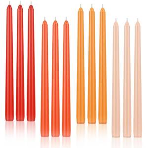 lot 13069 image: LPUSA Orange Gradient Taper Candles 12 Inch Unscented Set of 12