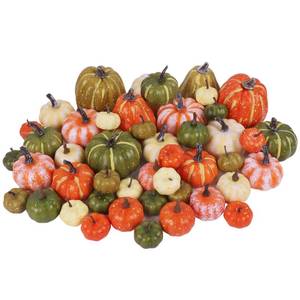 lot 13071 image: Winemana 46 Pcs Artificial Foam Pumpkins Fall Decorations