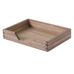 lot 13074 image: DDYURI Wood Letter-Size Front-Load Desk Tray Organizer, Dark, DGTU-DK