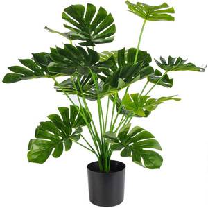 lot 13076 image: Toopify Artificial Monstera Plant, 28 Inch Tall, Black Pot