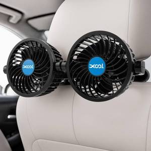 lot 13080 image: XOOL USB Dual Head Backseat Car Fan 360° Rotatable Air Circulator