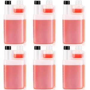 lot 13088 image: Baderke 6 Pcs 16oz Plastic Flask with 1oz Shot Glass Measuring Chamber and Caps