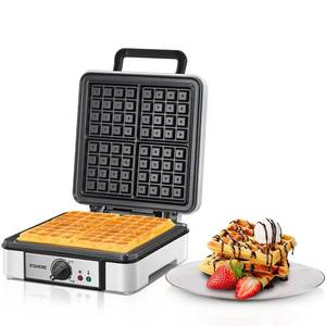 lot 13114 image: FOHERE 4 Slice Waffle Maker 1200W Square Waffle Iron White
