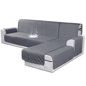 lot 13117 image: VANSOFY Sectional Couch Cover L Shaped Sofa Slipcover Large Dark Gray