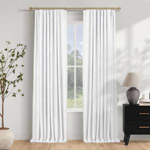 lot 13120 image: INOVADAY Blackout Curtains 50 x 90 Inch Bright White 2 Panels