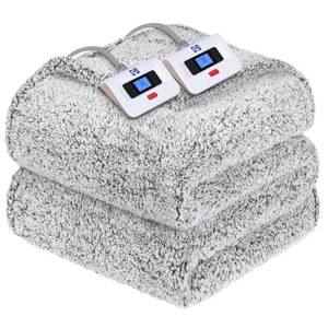 lot 13129 image: Sealy Electric Blanket Queen Size Dual Control 10 Heat Levels Charcoal  Retail $129.99