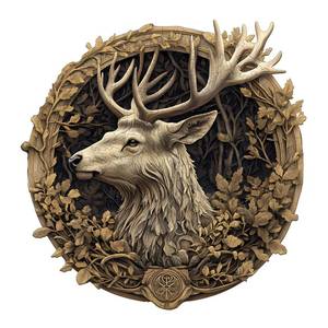 lot 13133 image: KAAYEE 3D Deer Wooden Jigsaw Puzzle 425 Pieces 17.3 x 17.1 In