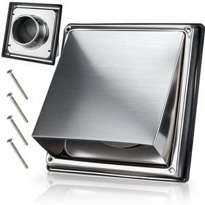 lot 13169 image: EOEDEPAZ 4 Inch Stainless Steel Dryer Vent Cover, Exterior Wall, Silver
