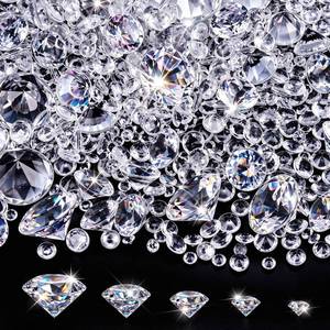 lot 13194 image: DomeStar 1000 Pcs Clear Fake Diamond Vase Fillers Assorted Sizes
