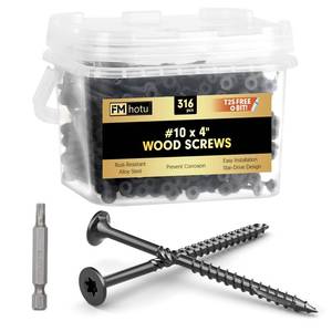 lot 13198 image: FMhotu #10 x 4 Deck Screws 316 Pcs Star Drive Wood Screws