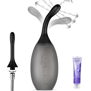 lot 14289 image: Topvibe Enema Bulb Douche Kit 500ml 16.9oz 7-Hole Silicone Nozzle