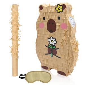 lot 14325 image: Capybara Animal Pi�ata with Stick and Blindfold 13 x 8 Inch