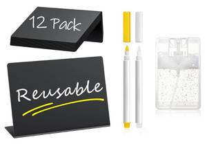 lot 14326 image: PigPotParty 12 Pcs Food Labels Mini Chalkboard Signs 4 x 3 Inch