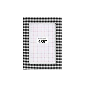 lot 14336 image: Furnivio 4x6 Picture Frame, Checker Pattern Fabric, Black and White