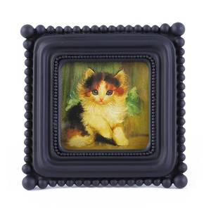 lot 14347 image: SIKOO Vintage Black Ornate Picture Frame 3x3 Antique Beaded Square