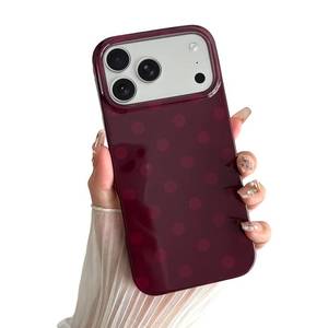 lot 14366 image: Skyseaco Phone Case Polka Dot Burgundy TPU For iPhone 17 Pro