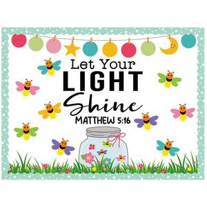 lot 14379 image: Kosiz Let Your Light Shine Bulletin Board Set 96 Pcs for Church Sunday School