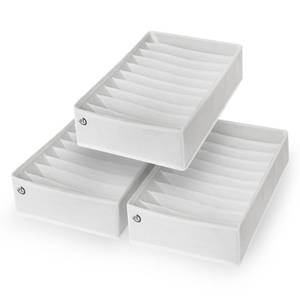 lot 14479 image: The Edit Living Drawer Organizer 3-Piece Set 10 Cell Non-Woven Fabric Black