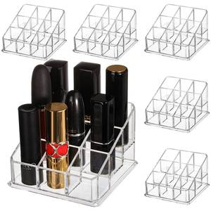 lot 14492 image: Foraineam Clear Acrylic Lipstick Holder Organizer 9 Slot 6 Pack