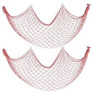 lot 17836 image: Patioland Decorative Fish Net 5x10 ft Red 2 Pack