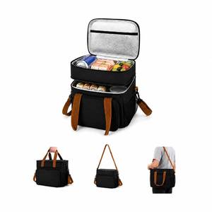 lot 17868 image: FOCHIER Insulated Lunch Bag Backpack Cooler, Leakproof, Black