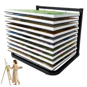 lot 17885 image: LIAQICHA Art Drying Rack 10 Removable Shelves WallTabletop Mount