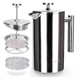 lot 17893 image: Secura French Press Coffee Maker 34oz Stainless Steel Insulated Silver