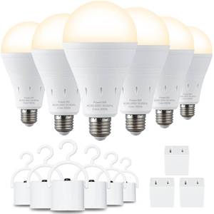 lot 17897 image: DEBAOBULB Rechargeable Emergency LED Light Bulb 9W 60W E26 3000K 6 Pack