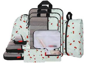 lot 18876 image: UU 10-Piece Compression Packing Cubes, Sage Green Cherry