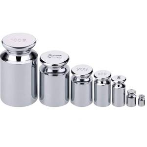 lot 18879 image: Romeda Calibration Weight Set 7 Pcs 0.035 to 3.53 oz Carbon Steel Silver