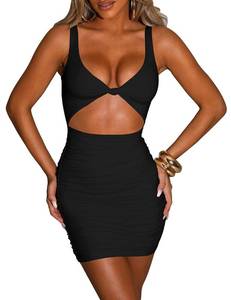 lot 18906 image: Kaximil Womens Bodycon Mini Dress, X-Small, Black