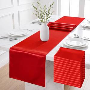 lot 18907 image: Aneco 12 Pack Red Satin Table Runner 12 x 108 Inch
