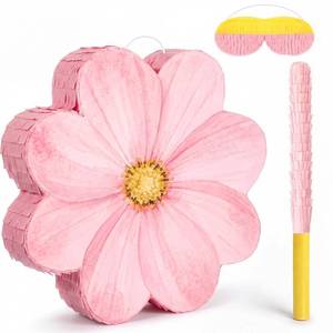 lot 18911 image: Daisy Flower Pinata Set with Blindfold and Stick, Pink